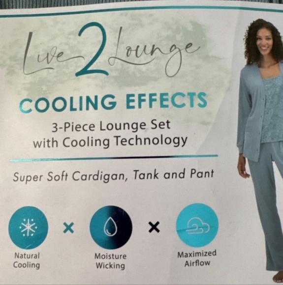 Live 2 Lounge Cardigan, Tank And Pants Set Sz Large - Picture 4 of 4